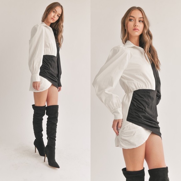 *24 HOUR SALE* A Split Decision Color Block Mini Dress - Picture 4 of 7